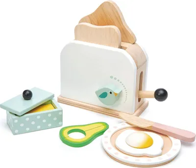 Image de TENDERLEAFTOYS - Grille-pain blanc avec accessoires
