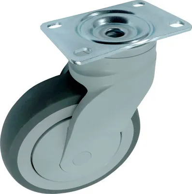 Produktbild von Transport-Geräte-Lenkrolle Kunststoff Ø 125 mm bis 100 kg mit Platte 92x64 mm
