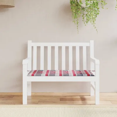 Produktbild von The Living Store Gartenbank-Auflage Rot Karomuster 120x50x3 cm Oxford-Gewebe