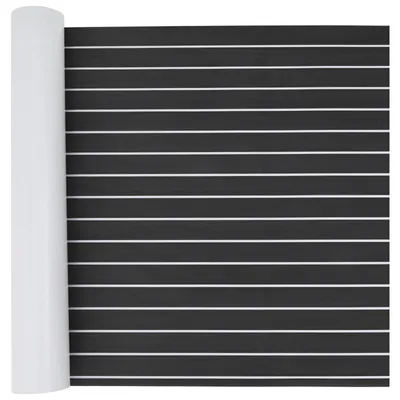 Image de vidaXL Tapis de bateau rayé gris foncé et blanc 240 x 90 cm EVA