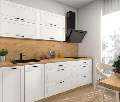 Image de Cuisine modulaire KVANTUM, bloc de cuisine de 250 cm, couleur et finition au choix. Système de tiroirs coulissants complet HETTICH InnoTech Atira, finition blanc mat,Reproduction chêne Artisan