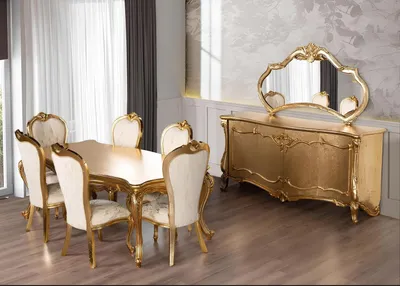 Produktbild von Anrichte Spiegel Luxus  Kommode Garnitur Möbel Kommoden Anrichten Gold