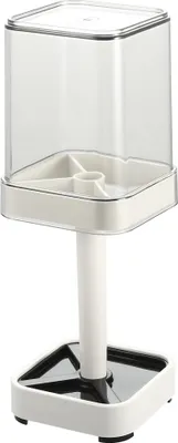 Produktbild von Zahnbürstenhalter mit Deckel und 3 Fächern, ABS, für Badezimmer, für Zahnpasta, Weiß, 8,86'' x 2,87''