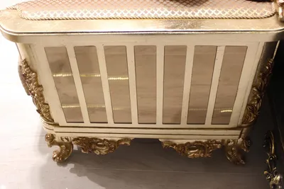 Produktbild von Luxus Sofa 3 Sitzer Textil Sofa Gold Design Möbel 3er Chesterfield Polster Neu
