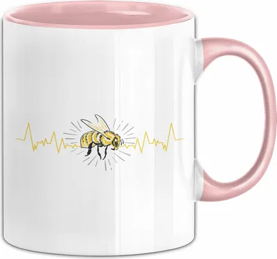 Produktbild von Imker Tasse Geschenk Bienen Herzschlag Bienen-Liebhaber Imkerei (Rosa)