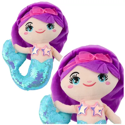 Immagine prodotto di Coda di sirena di peluche in paillettes turchese 28Cm