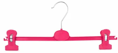 Produktbild von Kleiderbügel Hosenbügel mit Klammern, 36 cm, himbeerrot, NEU, 20 Stück