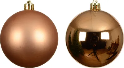 Produktbild von Weihnachtskugeln Kunststoff 8cm 6 Stück Brandy