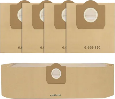 Produktbild von 5 Stück WD3 Staubsaugerbeutel für Kärcher 6.959-130.0, Papier filterbeutel für WD3 1629 MV3 A2201/2204/2504/2554/2251/2604 Staubsauger Papierbeutel Kärcher WD3 Beutel