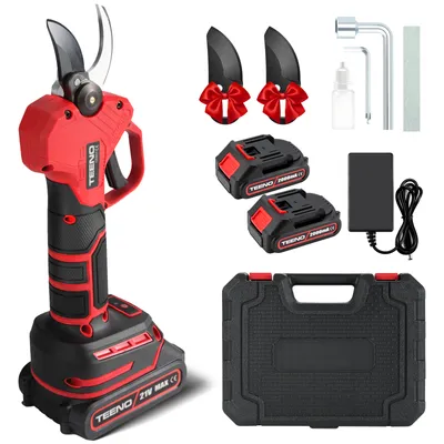 Produktbild von TEENO Elektrische Baumschere 21V, Professionelle Gartenschere MAX 25 mm Schnittdurchmesser, Schere Astschneider Rosenschere Kabellos, 2 * 2000mAh