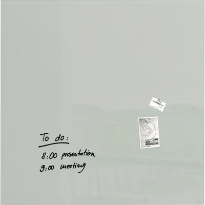 Produktbild von SIGEL GL203 Glas-Whiteboard / große Glasmagnettafel Artverum, 100x100 cm, grau