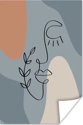 Produktbild von MuchoWow® Poster Minimalismus - Pastell - Porträt 120x180 cm - Kunstposter