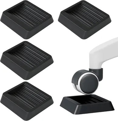 Produktbild von 4 Stück rutschfeste Möbeluntersetzer, 8 cm, Schwarz, für Bürostühle und Sofas