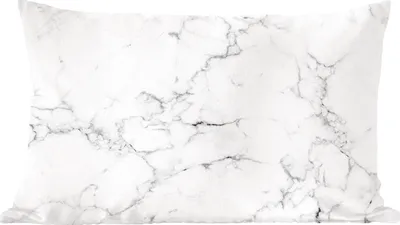Produktbild von MuchoWow® Zierkissen Sofakissen Wohnzimmer Dekokissen 50x30 cm Marmor - Weiß - Grau - Luxus - Marmoroptik - Strukturiert - Wohnzimmerdekoration - Polster mit Photo