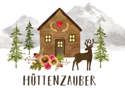 Produktbild von 20 Servietten Hüttenzauber - Hüttenzauber an Gebirgsszene 33x33cm