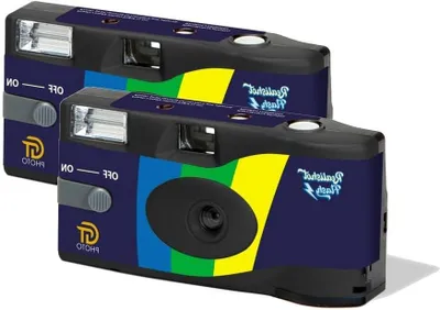 Productafbeelding van Wegwerpcamera met Flits - Camera Set - Momenten Vastleggen - Ingebouwde Flits - 2 x 27 Foto's - Zwart