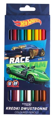 Image de Crayons de couleur double face 12/24 couleurs Hot Wheels Majewski