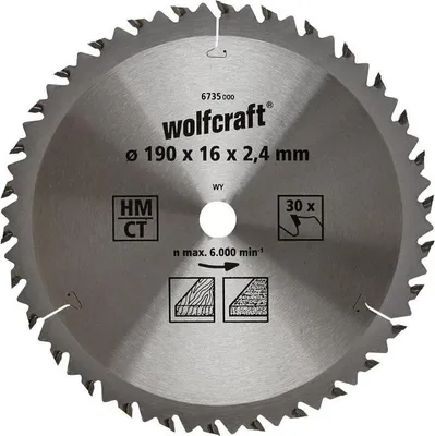 Produktbild von wolfcraft HM-Kreissägeblatt, 30 Z, Ø 190x16x 2,4mm