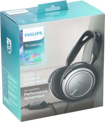 Obrázek produktu pro Philips Pokojová kabelová TV sluchátka SHP2500/10, Kabel, 15 - 22000 Hz, Hudba, 909 g, Sluchátka, Černá, Stříbrná