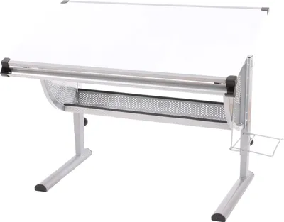 Produktbild von Kinder-/Jugend-Schreibtisch Schülerschreibtisch Bürotisch Preston, höhenverstellbar, neigbar  weiß