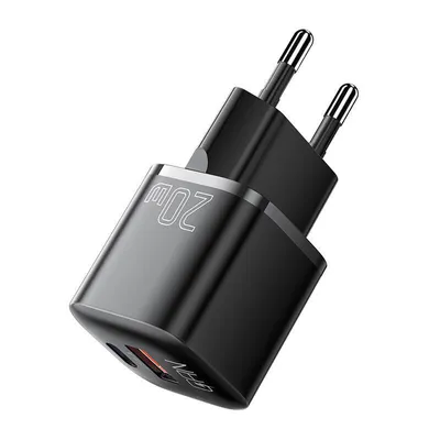 Obrázek produktu pro Essager adaptér, USB-C + USB-A, 20W, GaN, černý