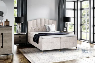Produktbild von Kontinentales Bett OFRI – 140 x 200, beige + GRATIS-Topper