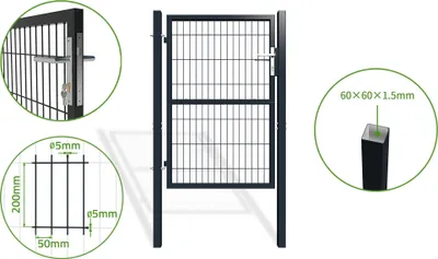 Produktbild von Zauntor Metall 1m RAZO H.140cm grau
