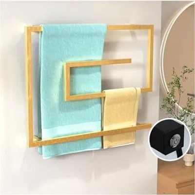 Produktbild von Elektrischer Handtuchwärmer Edelstahl, Badheizkörper Wandmontierte 800 x 600mm, Handtuchhalter Heizkörper Towel Warmer Mit Smart-Thermostat,Brushed