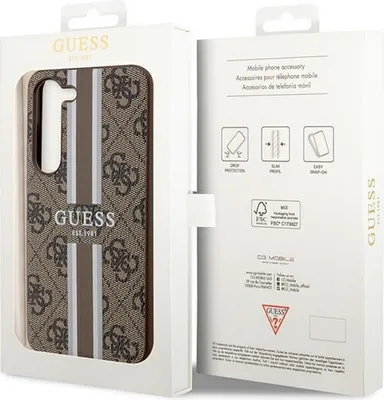 Produktbild von Guess 4G Printed Stripe - Etui Samsung Galaxy S23 (brązowy)