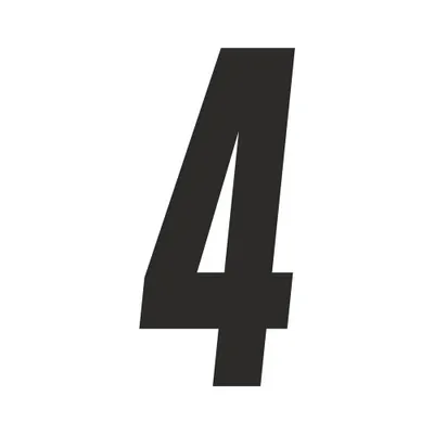 Obrázek produktu pro Nálepka závodní číslo pro Moto Cross "4", černá 21 cm
