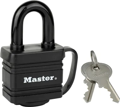 Image de Cadenas en acier laminé à goupilles MASTERLOCK protection thermoplastique - 40 mm - 7804EURD
