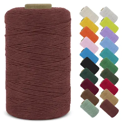Produktbild von Macramé-Garn, 1 mm x 390 m, Baumwollseil für DIY-Projekte (Ziegelrot)