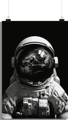 Produktbild von Astronaut Poster - Schwarz Weiß Poster - 51x71cm - Perfekt zum Einrahmen