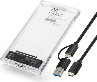 Produktbild von Ewent EW7064, SSD-Gehäuse, 2.5", eSATA, 5 Gbit/s, USB Anschluss, Transparent