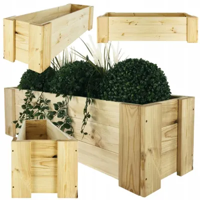 Produktbild von Wamar-Sosenka Holz Pflanzkasten Kräuterbeet Balkon 100x30cm