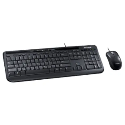 Produktbild von Microsoft Wired Desktop 600, Kabelgebunden, USB, Schwarz, Maus enthalten