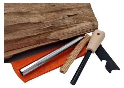 Produktbild von Feuerstarter Set Feuerstahl 7 cm Magnesium Survival Outdoor Bushcraft Camping 4-tlg.