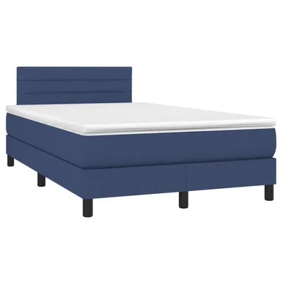 Produktbild von vidaXL Boxspringbett mit Matratze Blau 120x190 cm Stoff