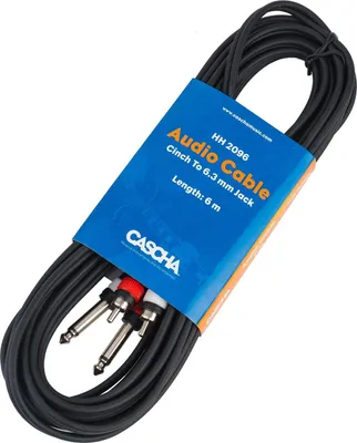 Produktbild von CASCHA HH 2096, 2 x 6.35mm, Männlich, 2 x RCA, Männlich, 5 m, Schwarz