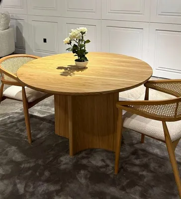 Produktbild von Runder Tisch Esszimmer Esstisch Holz Möbel Luxus Braun Modern 120x120