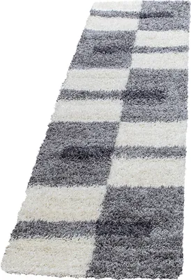 Produktbild von Hochflor Teppich GALA Hellgrau 80 x 250 cm
