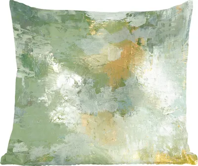 Produktbild von MuchoWow® Zierkissen Sofakissen Wohnzimmer Dekokissen 40x40 cm Ölgemälde grün - Foto Kissen - Schlafzimmer Dekoration