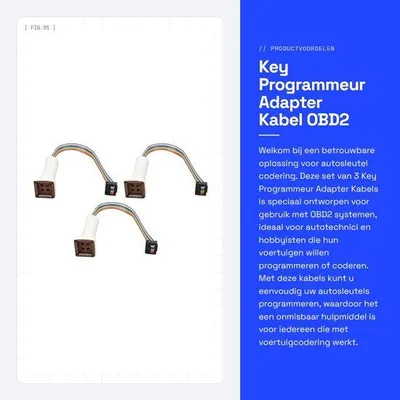 Productafbeelding van Key Programmeur Adapter Kabel - OBD2 Autosleutel Codering Tool - 3 Stks - Populaire kleur
