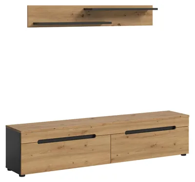 Produktbild von xonox.home - TV Element Canu 170x38x33 cm in Korpus Basalt grau Nb. und Front Ar