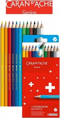 Zdjęcie produktu dla CARAN D'ACHE 1285812 CARAN D'ACHE Buntstifte Swisscolor Aquarelle, 12er Kartonetui