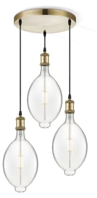Produktbild von Home Sweet Home Hängeleuchte Vintage rund Oval 3L G180 dimmbar E27 klar