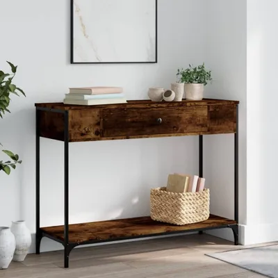 Obrázok produktu pre vidaXL Konzolový stolík údený dub 100x34,5x75 cm odvodený výrobok z dreva