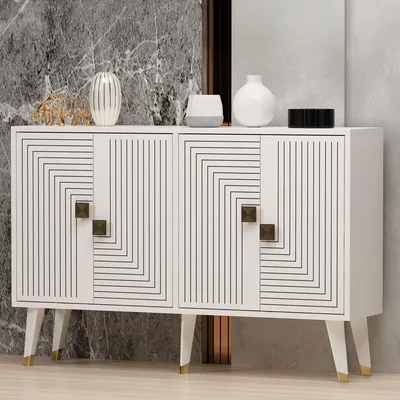 Immagine prodotto di Thiene - Credenza, 120x30x80h cm Bianco, 2 Ripiani