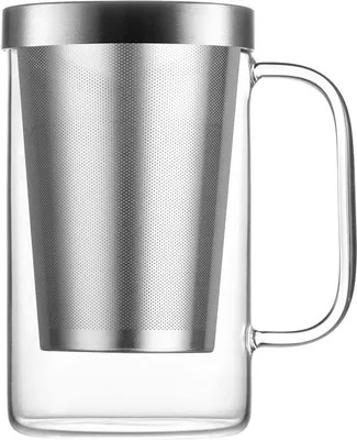 Produktbild von Famanu Teegläser – Set mit Teegläsern und Edelstahl-Teesieb – 500 ml