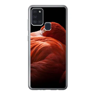 Produktbild von MuchoWow® Handyhülle Schutzhülle Hülle für Samsung Galaxy A21s Flamingo - Federn - Rosa Silikon Softcase Handy Hülle - Hartschale